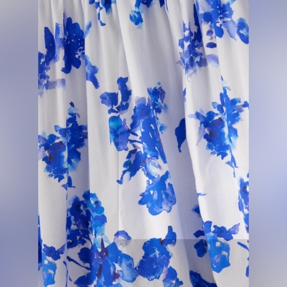 Caroline Constas' 'Larissa' cotton poplin maxi blue floral dress - Picture 3 of 6